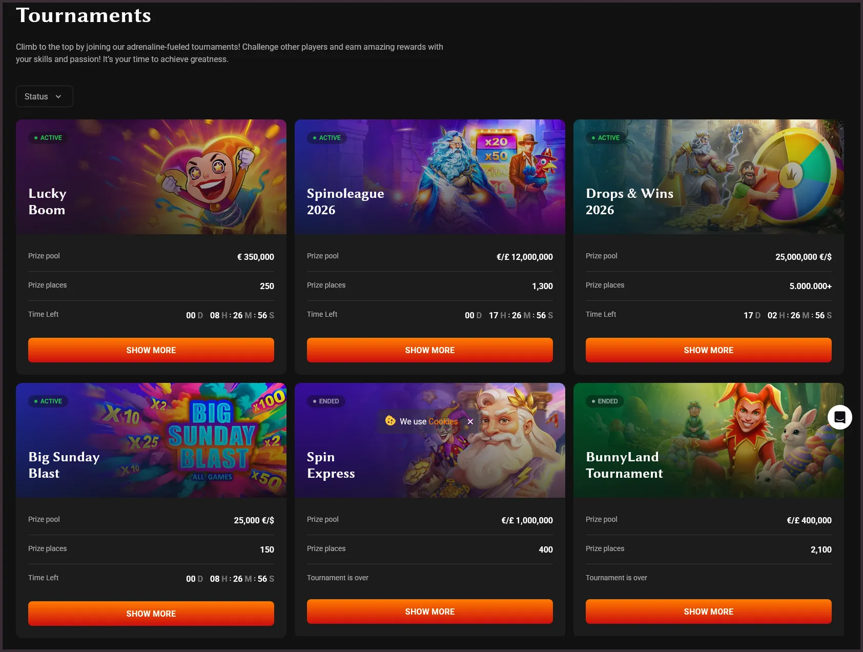 Tournaments with big wins by HadesBet Casino