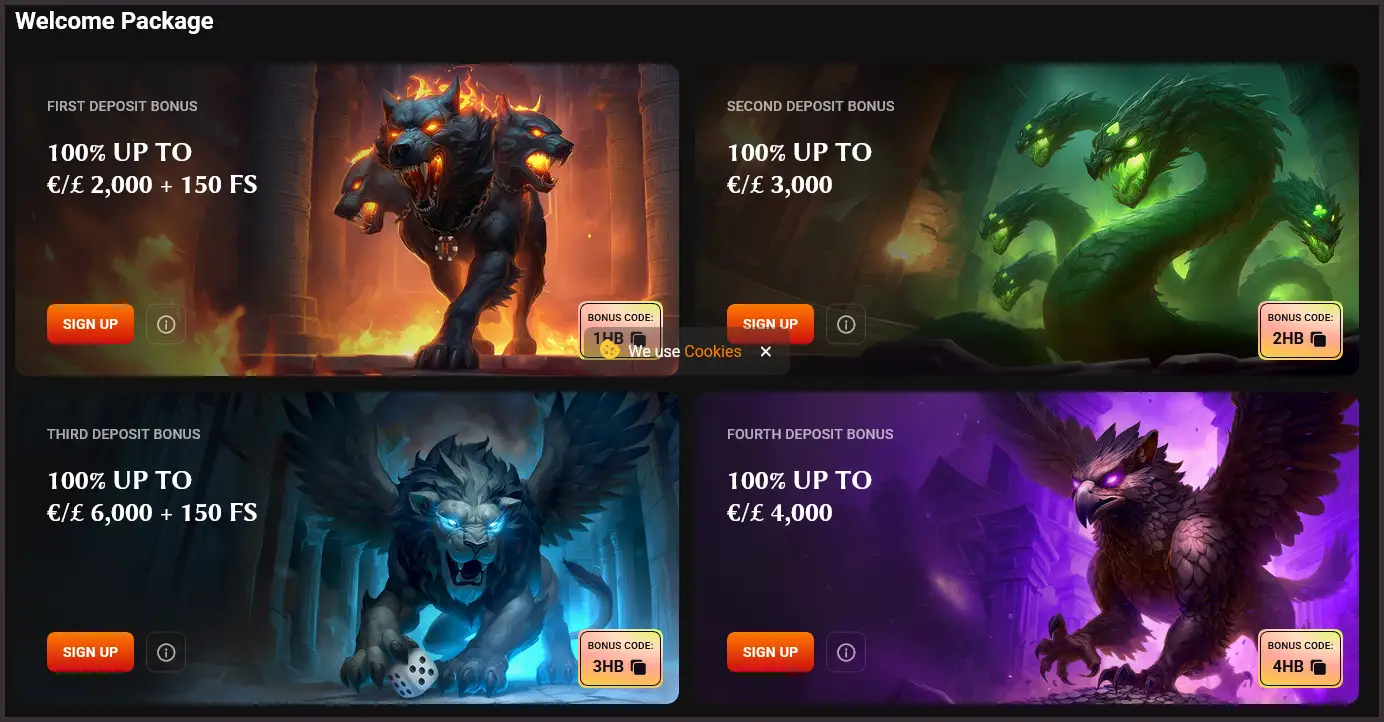 HadesBet Casino welcome bonus for UK players